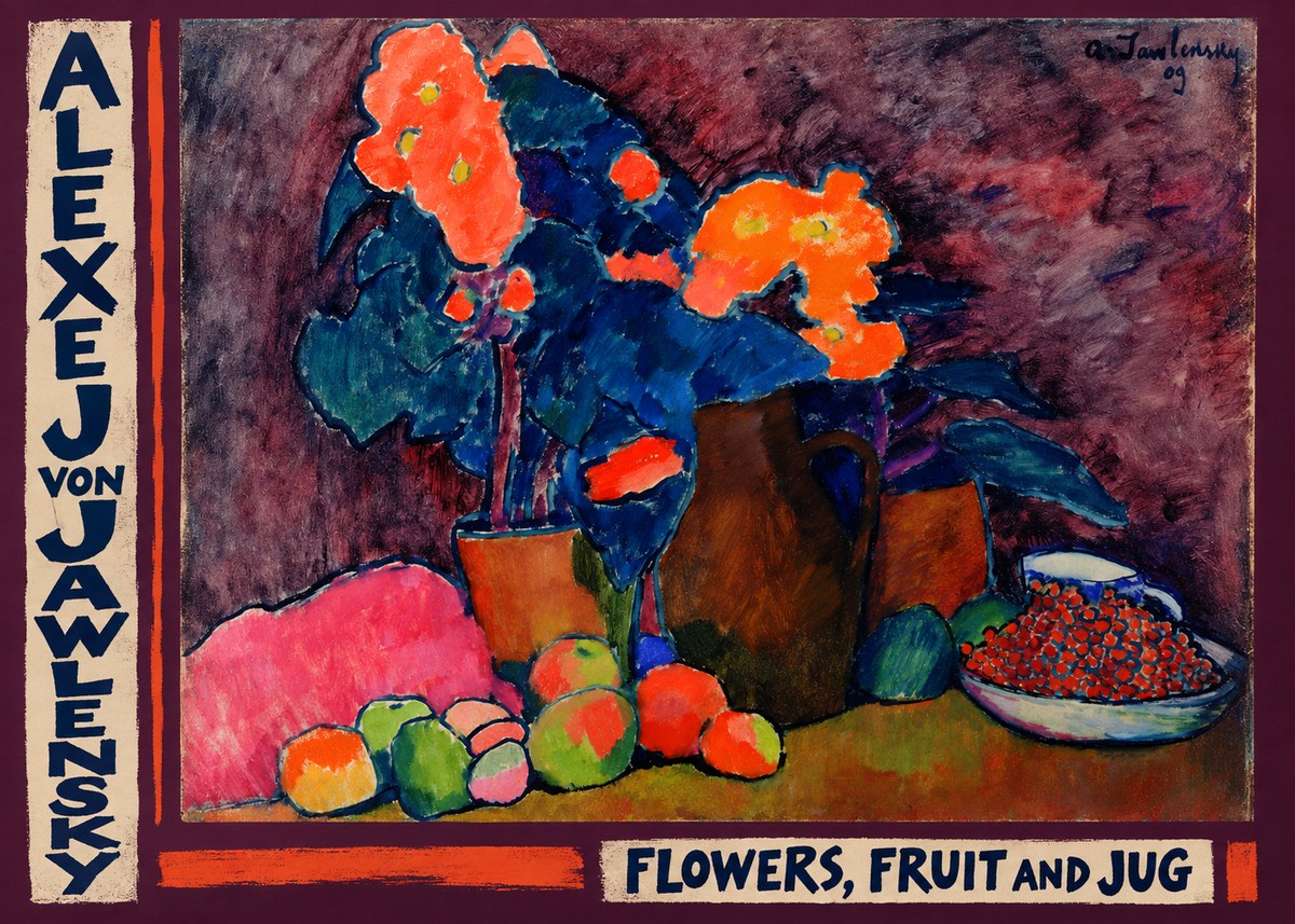 Alexej von Jawlensky Flowers, Fruit and Jug No2 - Affiche