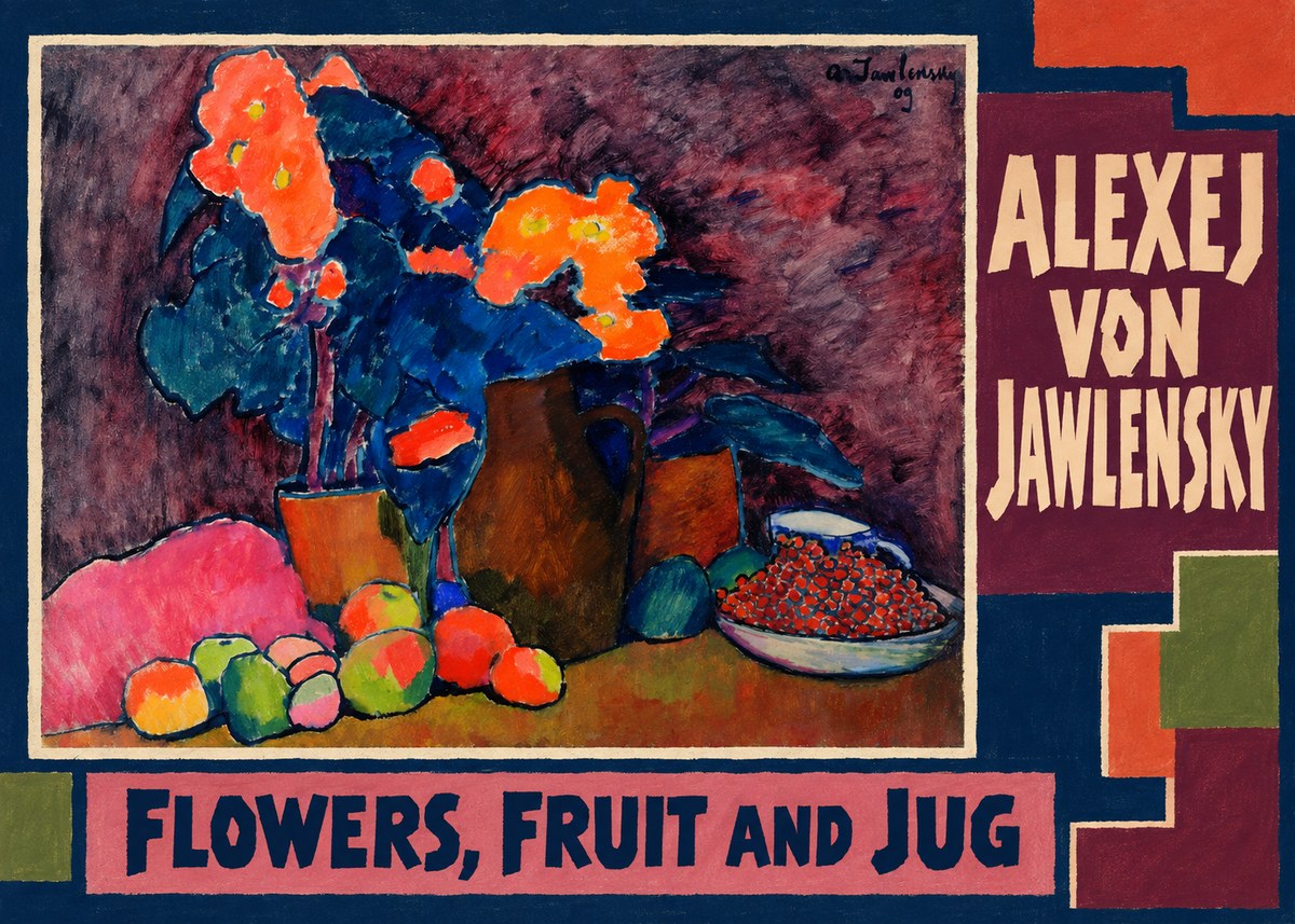 Alexej von Jawlensky Flowers, Fruit and Jug No3 - Affiche
