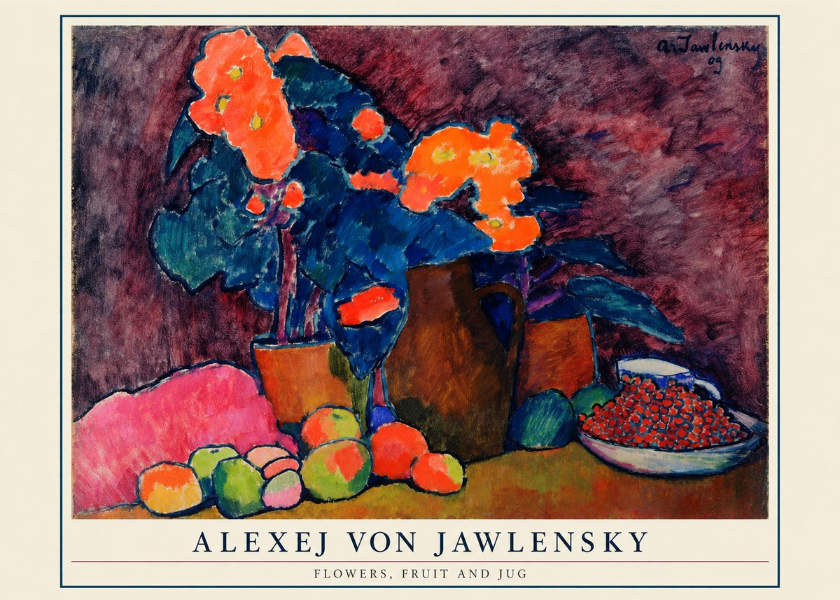 Alexej von Jawlensky Flowers, Fruit and Jug No4 - Affiche