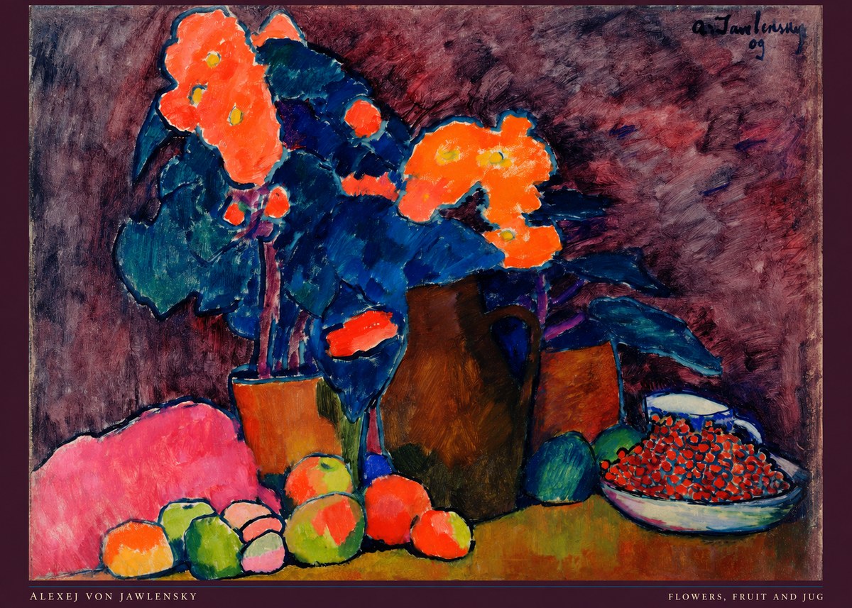 Alexej von Jawlensky Flowers, Fruit and Jug No6 - Affiche