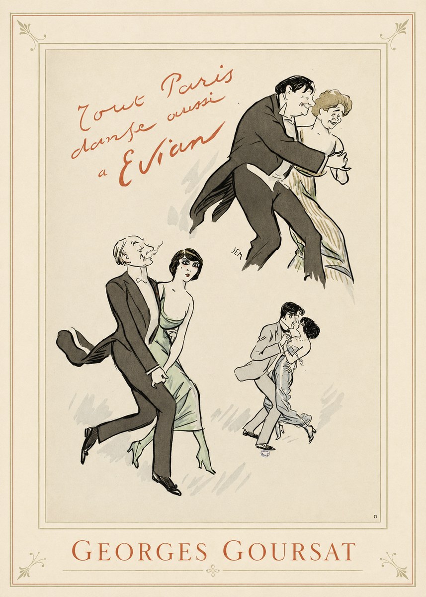 Georges Goursat Tout Paris Danse Aussi À Evian No1 - Affiche