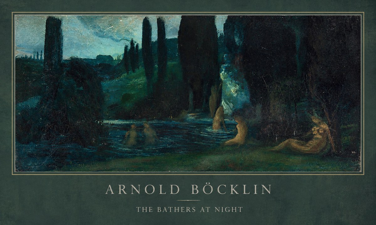 Arnold Böcklin The Bathers at Night No1 - Affiche