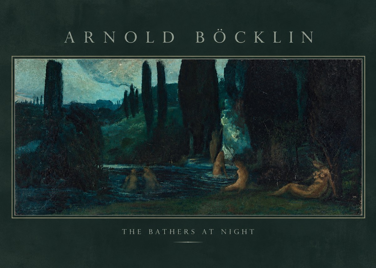 Arnold Böcklin The Bathers at Night No3 - Affiche