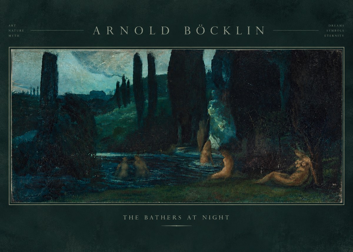 Arnold Böcklin The Bathers at Night No5 - Affiche