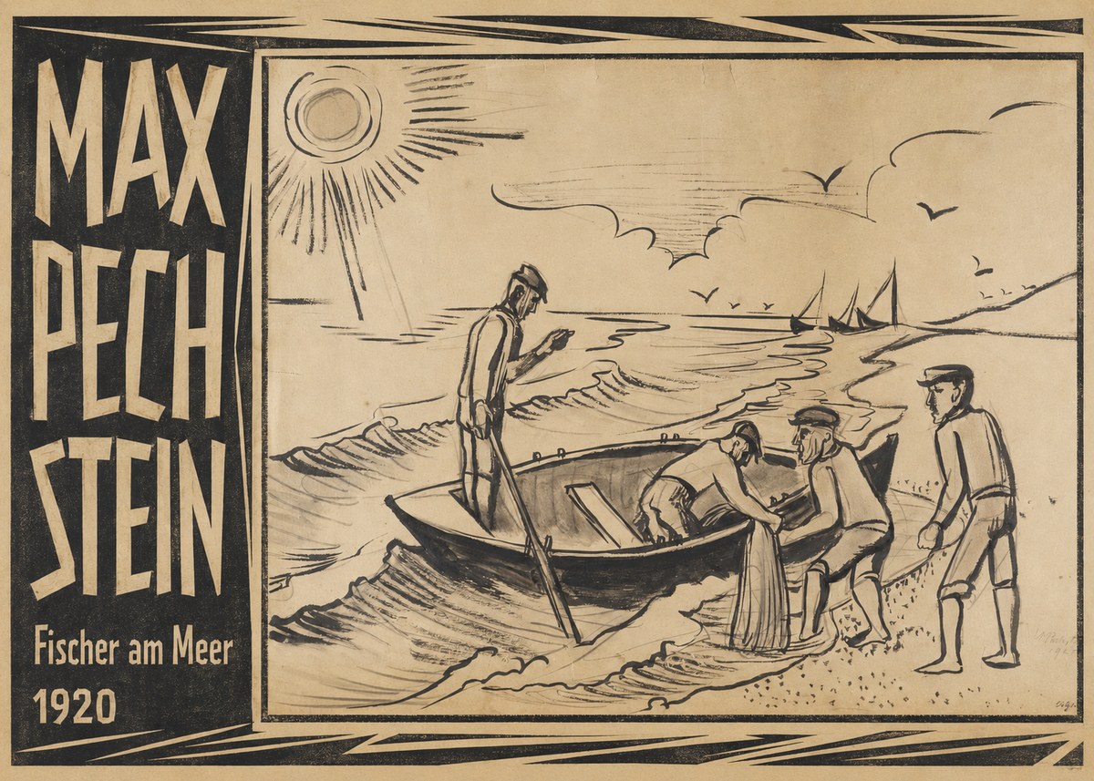 Max Pechstein Fischer Am Meer - 1920 No3 - Affiche