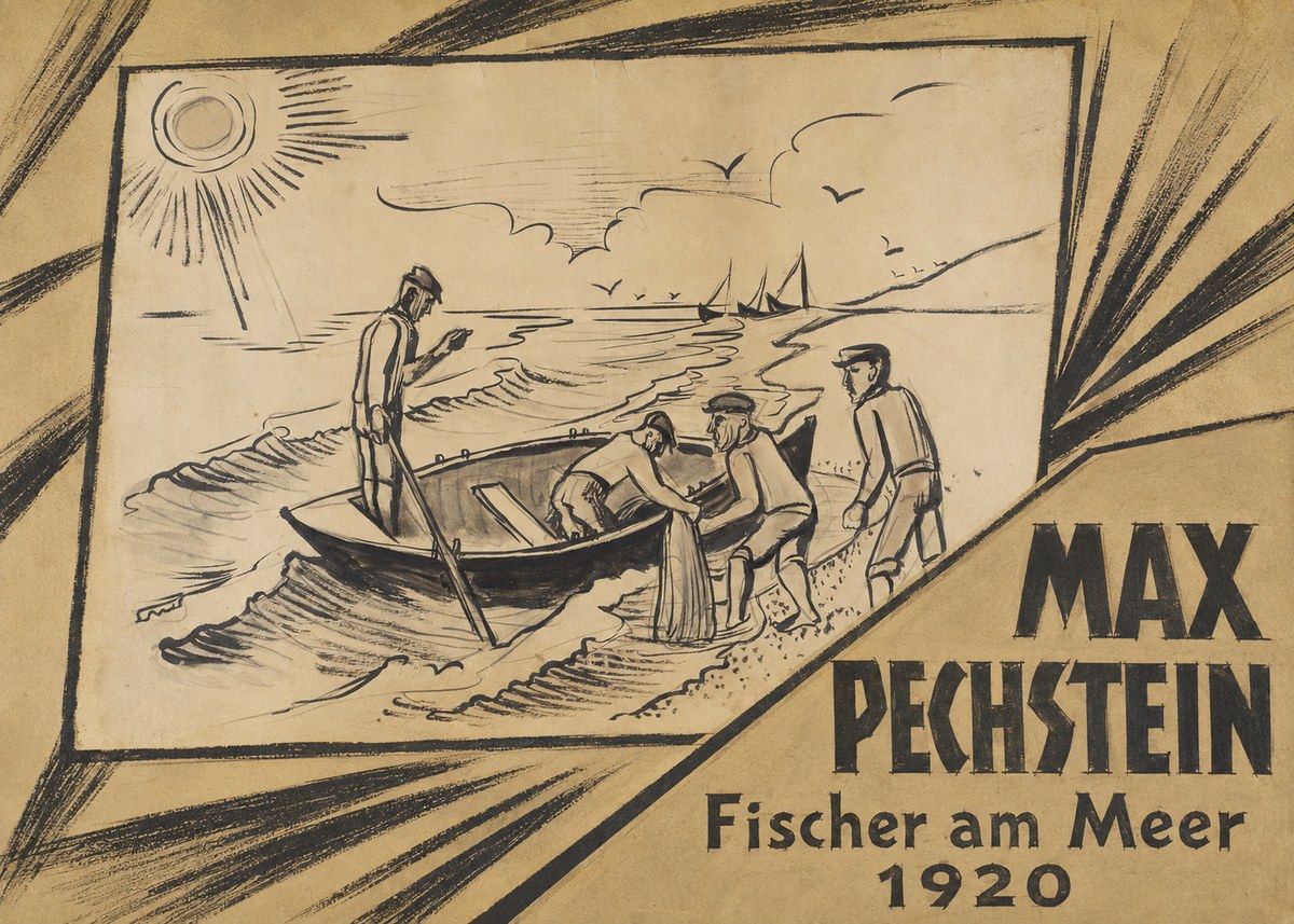 Max Pechstein Fischer Am Meer - 1920 No5 - Affiche