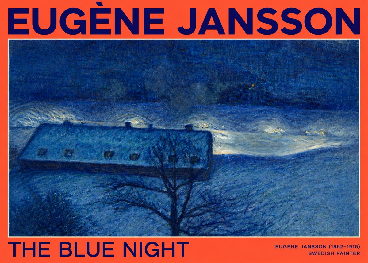Eugène Jansson The Blue Night No2 - Affiche