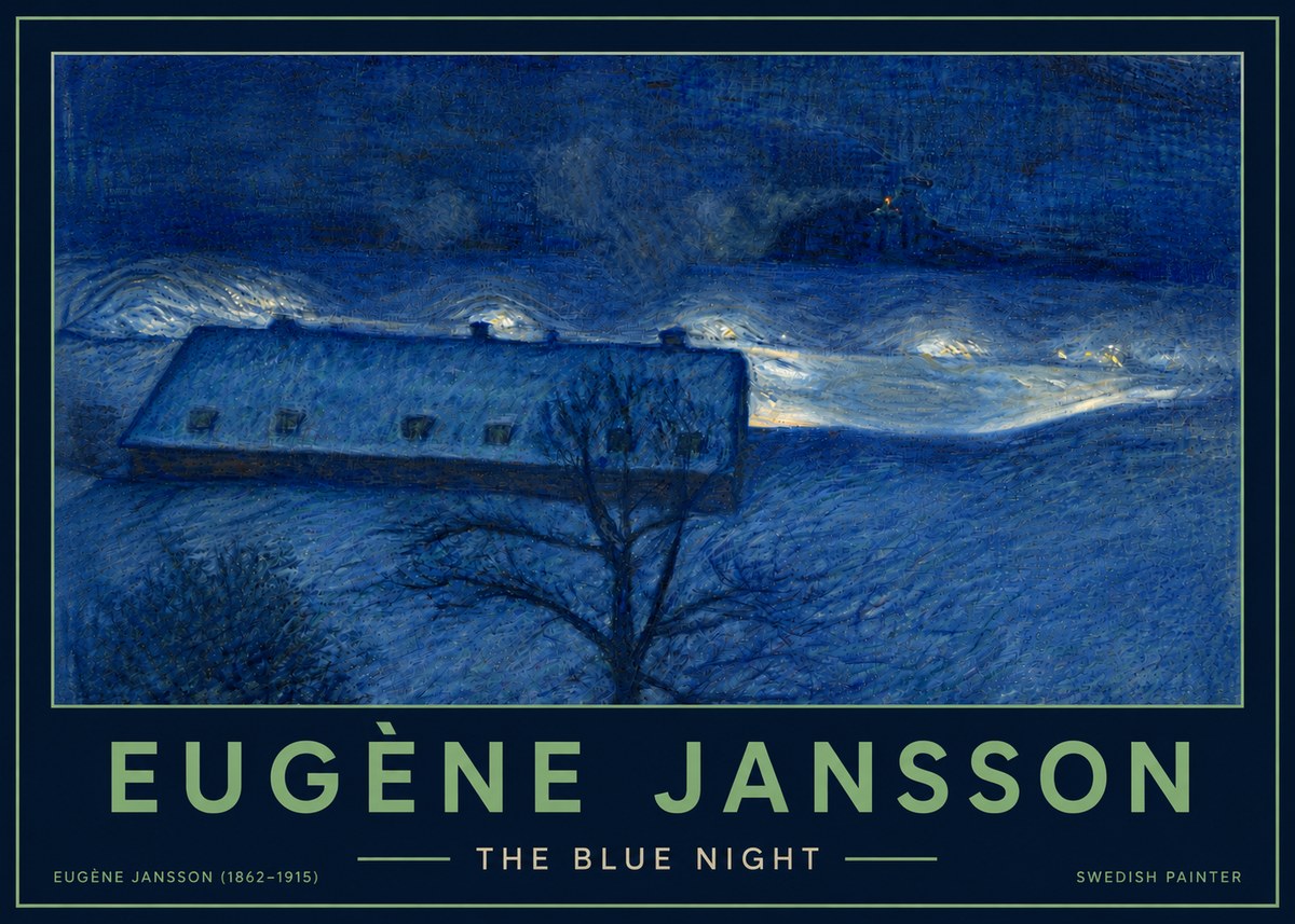 Eugène Jansson The Blue Night No5 - Affiche