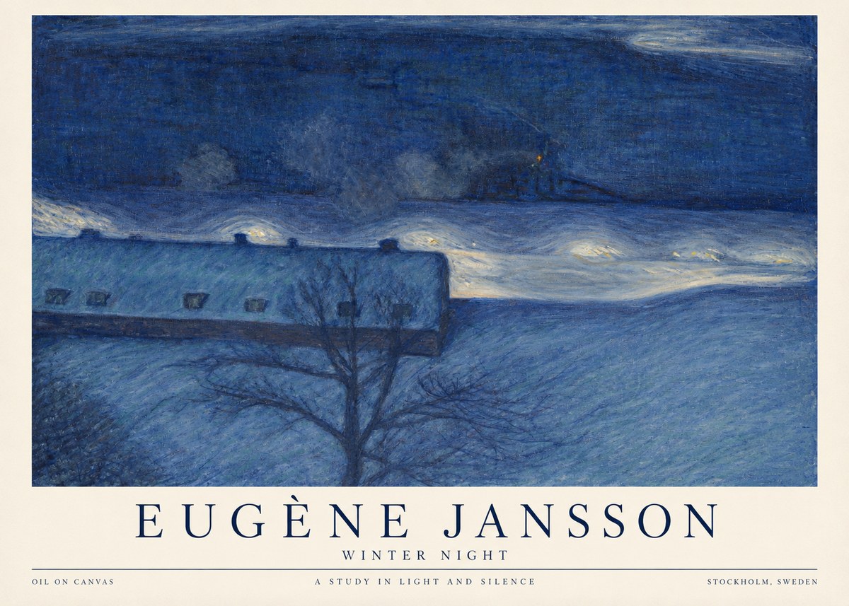 Eugène Jansson The Blue Night No6 - Affiche
