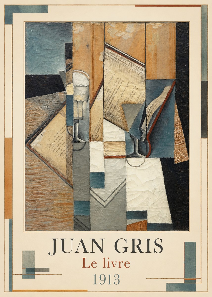 Juan Gris Le Livre No5 - Affiche