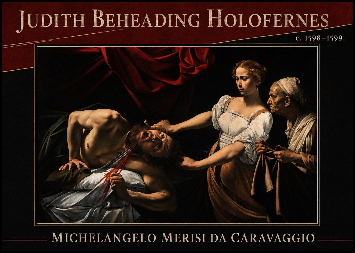 Michelangelo Merisi da Caravaggio Judith Beheading Holofernes II No2 - Affiche