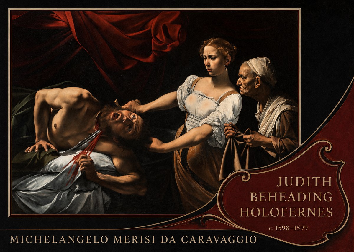 Michelangelo Merisi da Caravaggio Judith Beheading Holofernes II No5 - Affiche