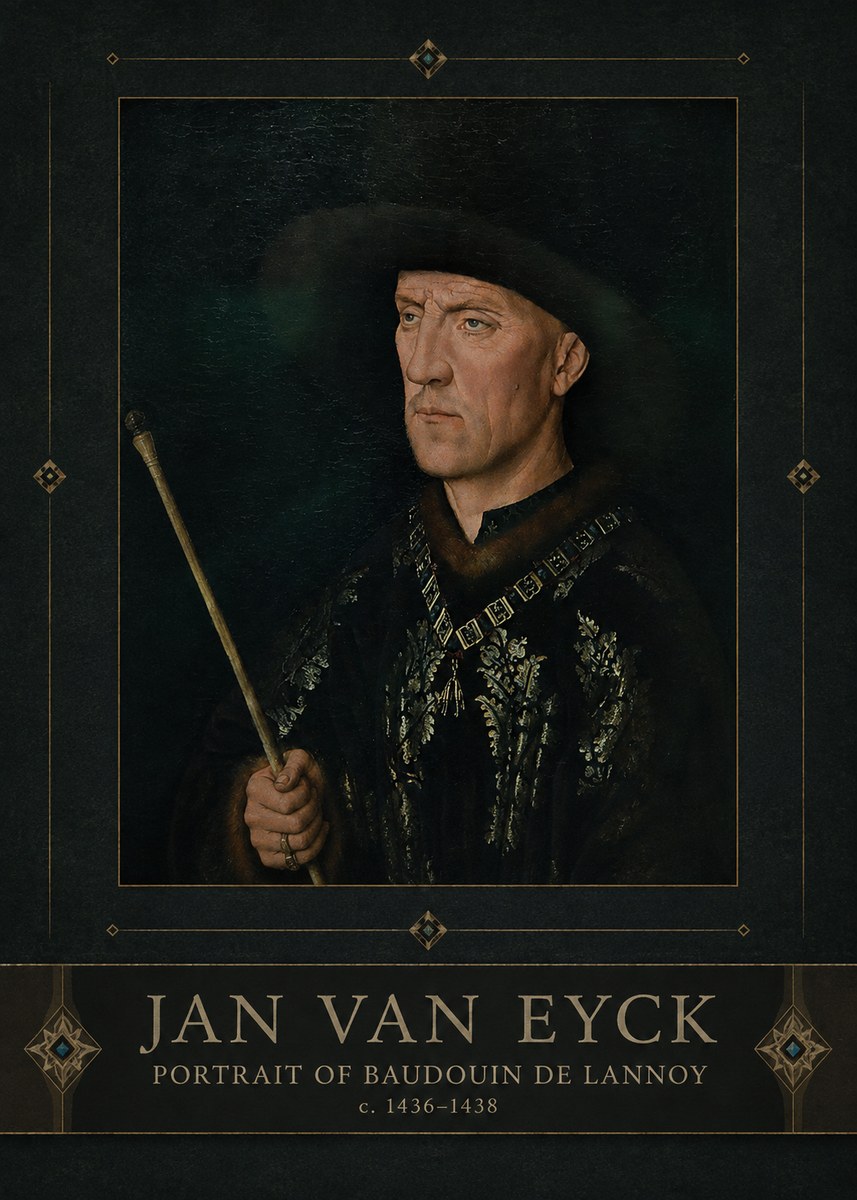 Jan van Eyck Portrait of Baudouin De Lannoy No3 - Affiche