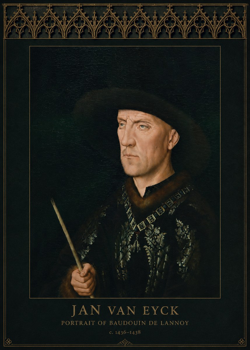 Jan van Eyck Portrait of Baudouin De Lannoy No4 - Affiche