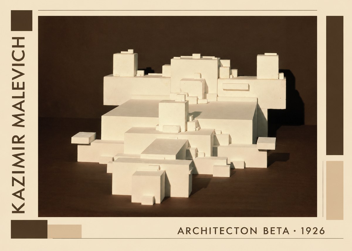 Kazimir Malevich Architecton Beta No1 - Affiche