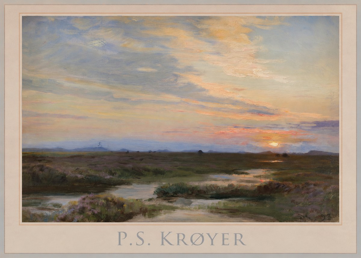 P.S. Krøyer Moorland with Sunset No1 - Affiche