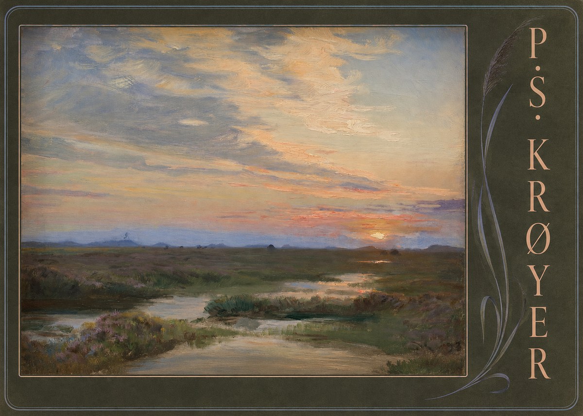 P.S. Krøyer Moorland with Sunset No3 - Affiche