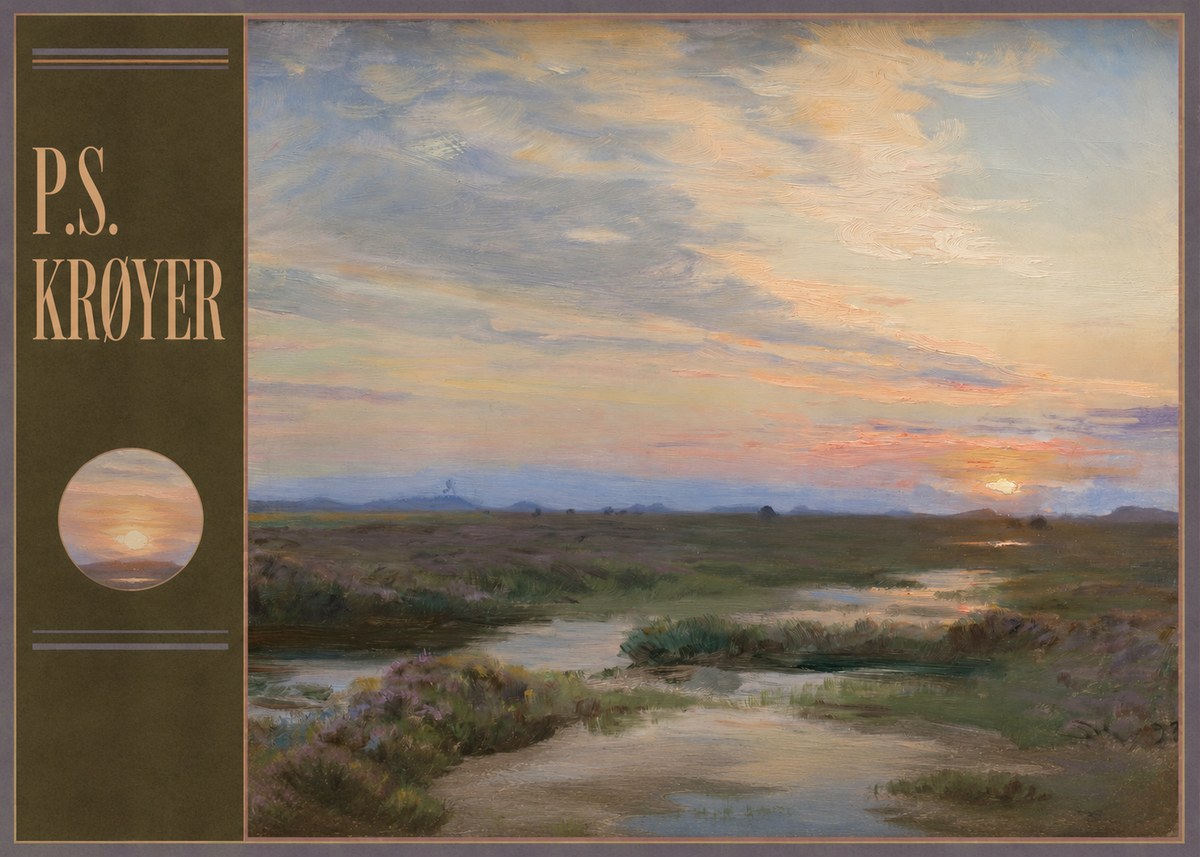 P.S. Krøyer Moorland with Sunset No4 - Affiche