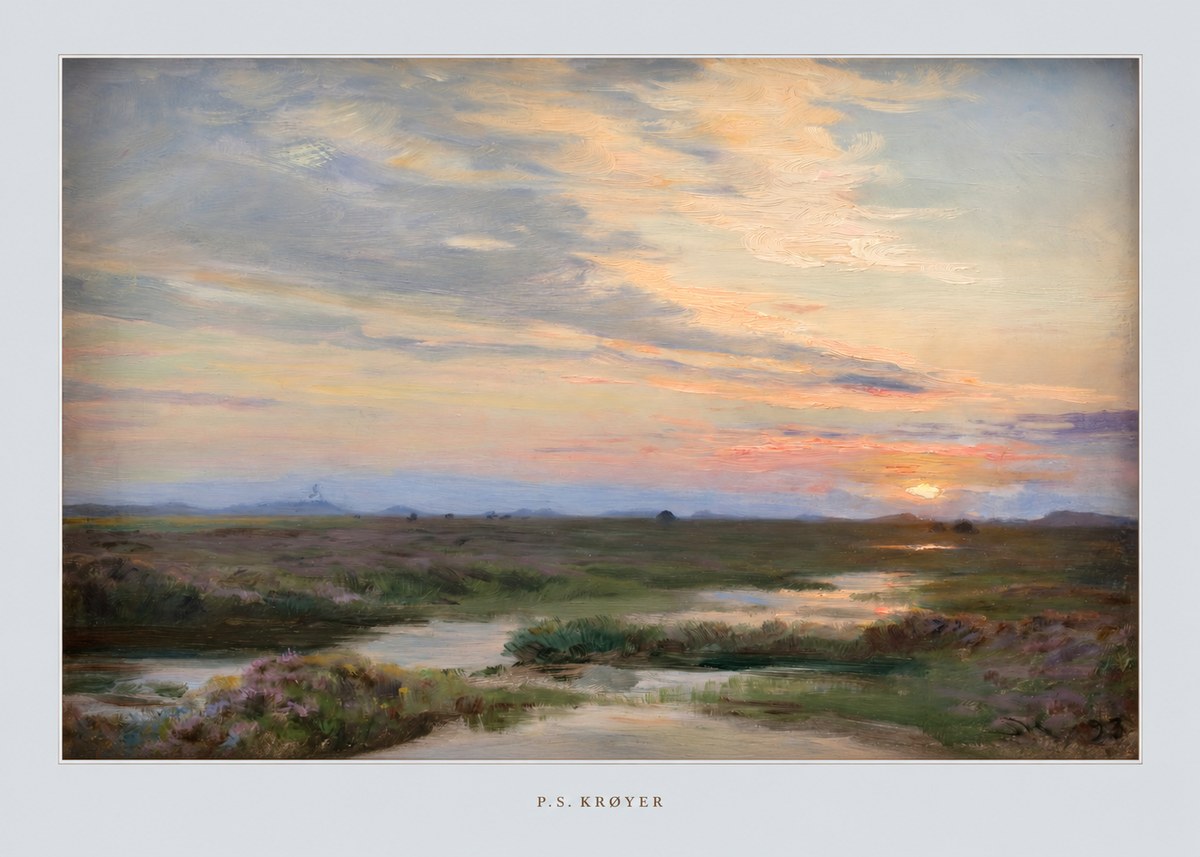 P.S. Krøyer Moorland with Sunset No5 - Affiche