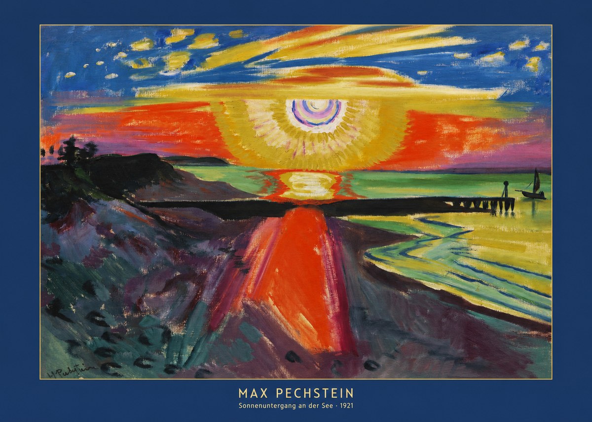 Max Pechstein Sonnenuntergang an Der See No6 - Affiche