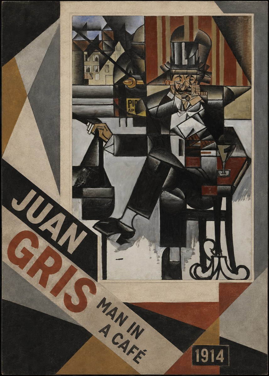 Juan Gris Man in a Café No4 - Affiche