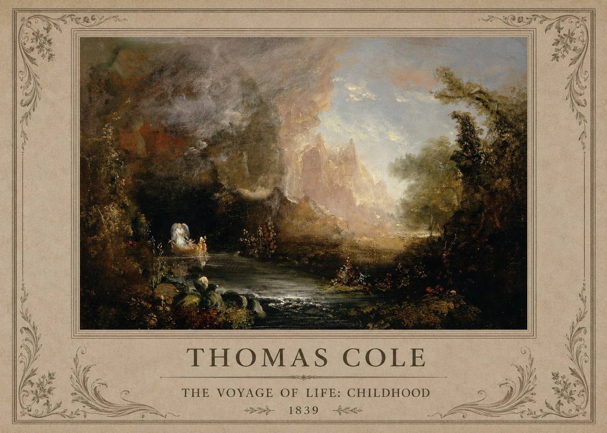 Thomas Cole The Voyage of Life: Childhood II No1 - Affiche