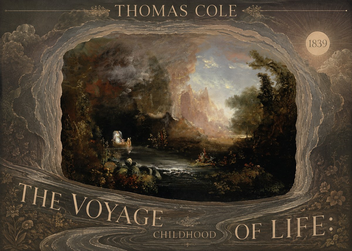 Thomas Cole The Voyage of Life: Childhood II No6 - Affiche