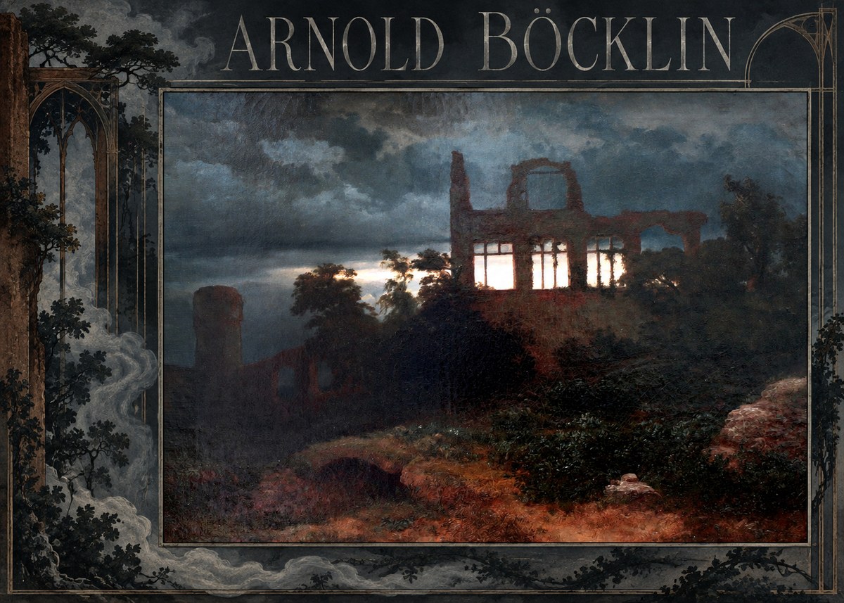 Arnold Böcklin Ruined Castle No2 - Affiche