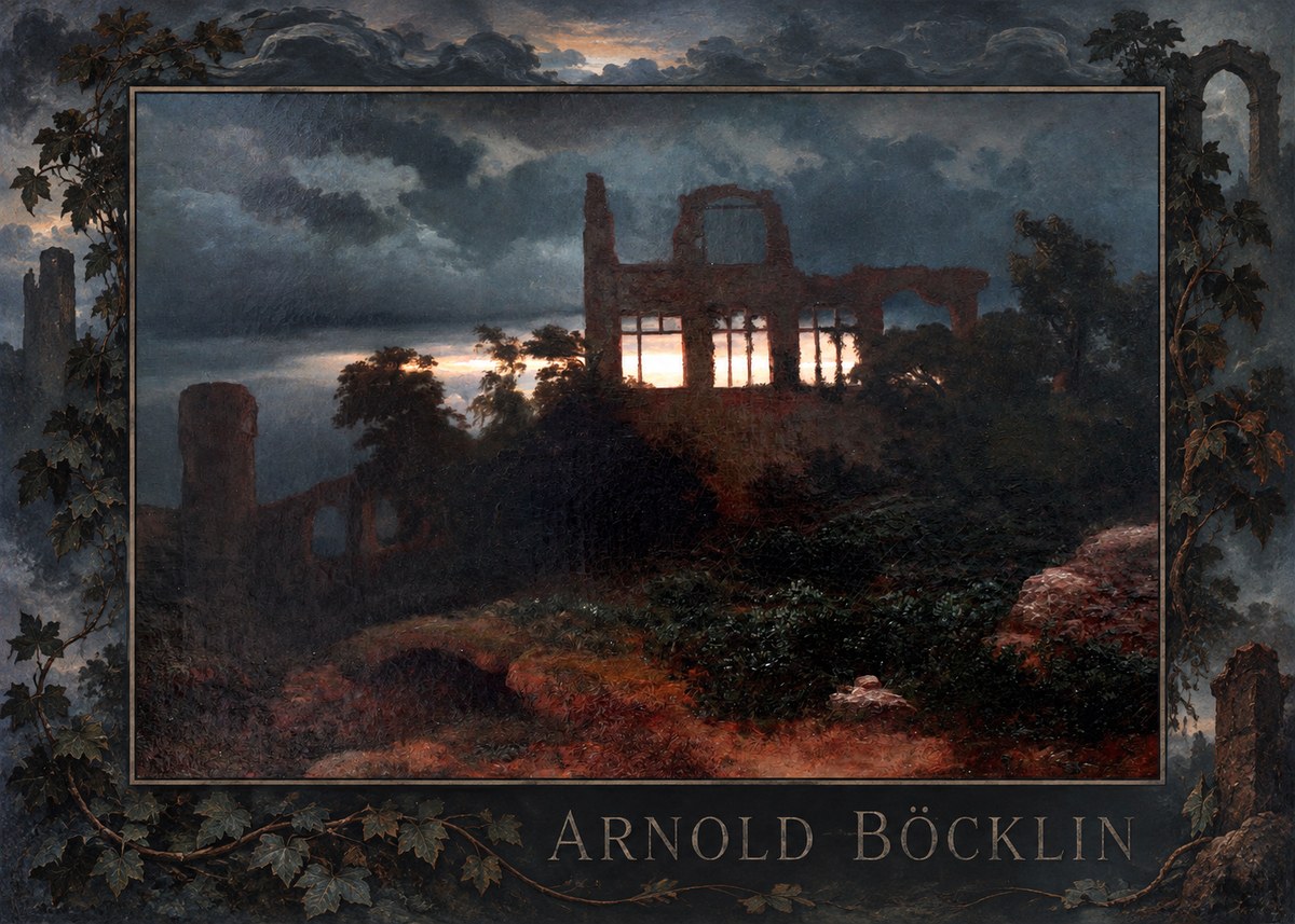 Arnold Böcklin Ruined Castle No4 - Affiche