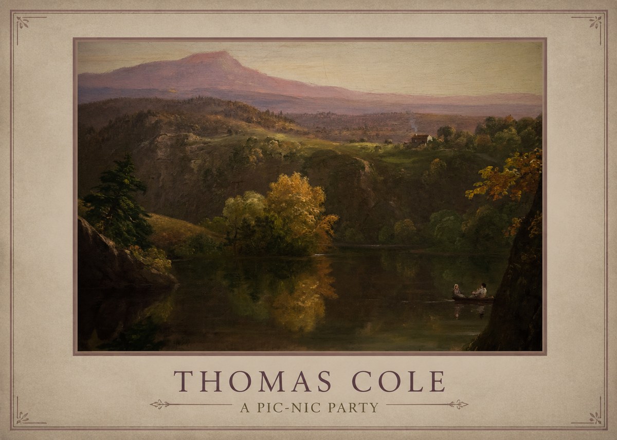 Thomas Cole View of the Catskill Mountains, Early Autumn No3 - Affiche