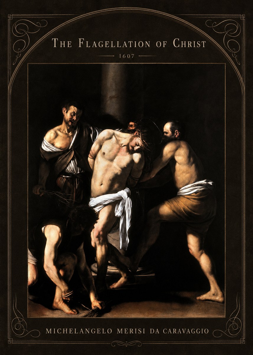 Michelangelo Merisi da Caravaggio The Flagellation of Christ No4 - Affiche