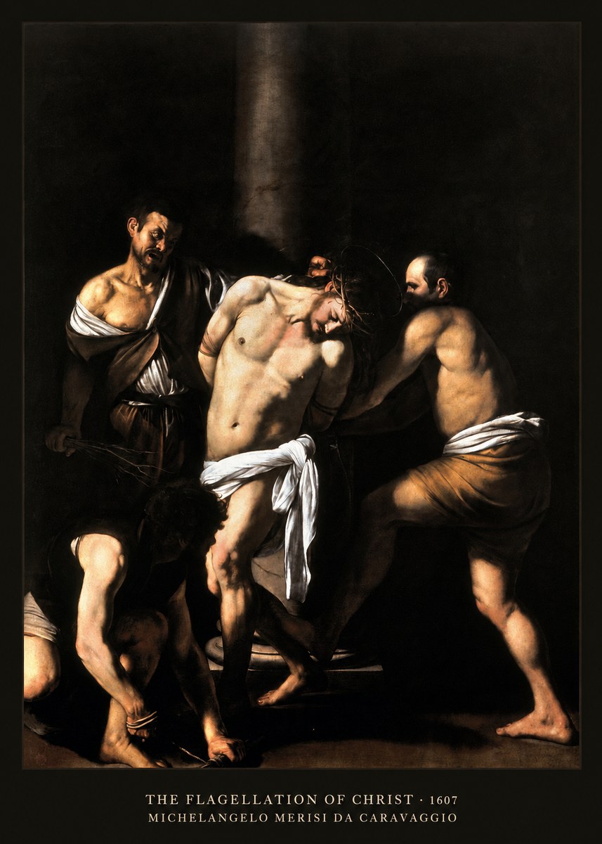 Michelangelo Merisi da Caravaggio The Flagellation of Christ No5 - Affiche