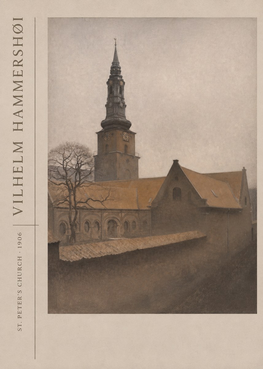 Vilhelm Hammershøi St. Peter's Church No2 - Affiche