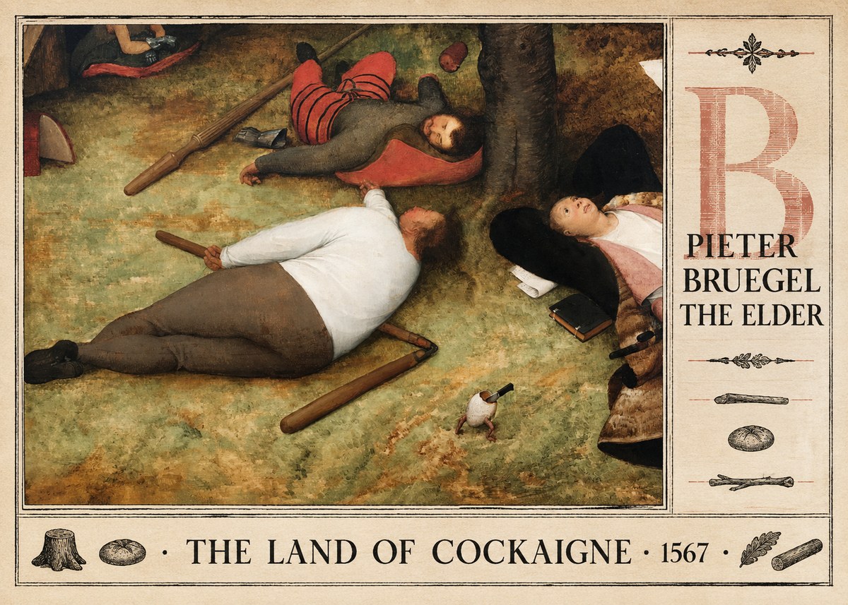 Pieter Bruegel The Land of Cockaigne I No4 - Affiche