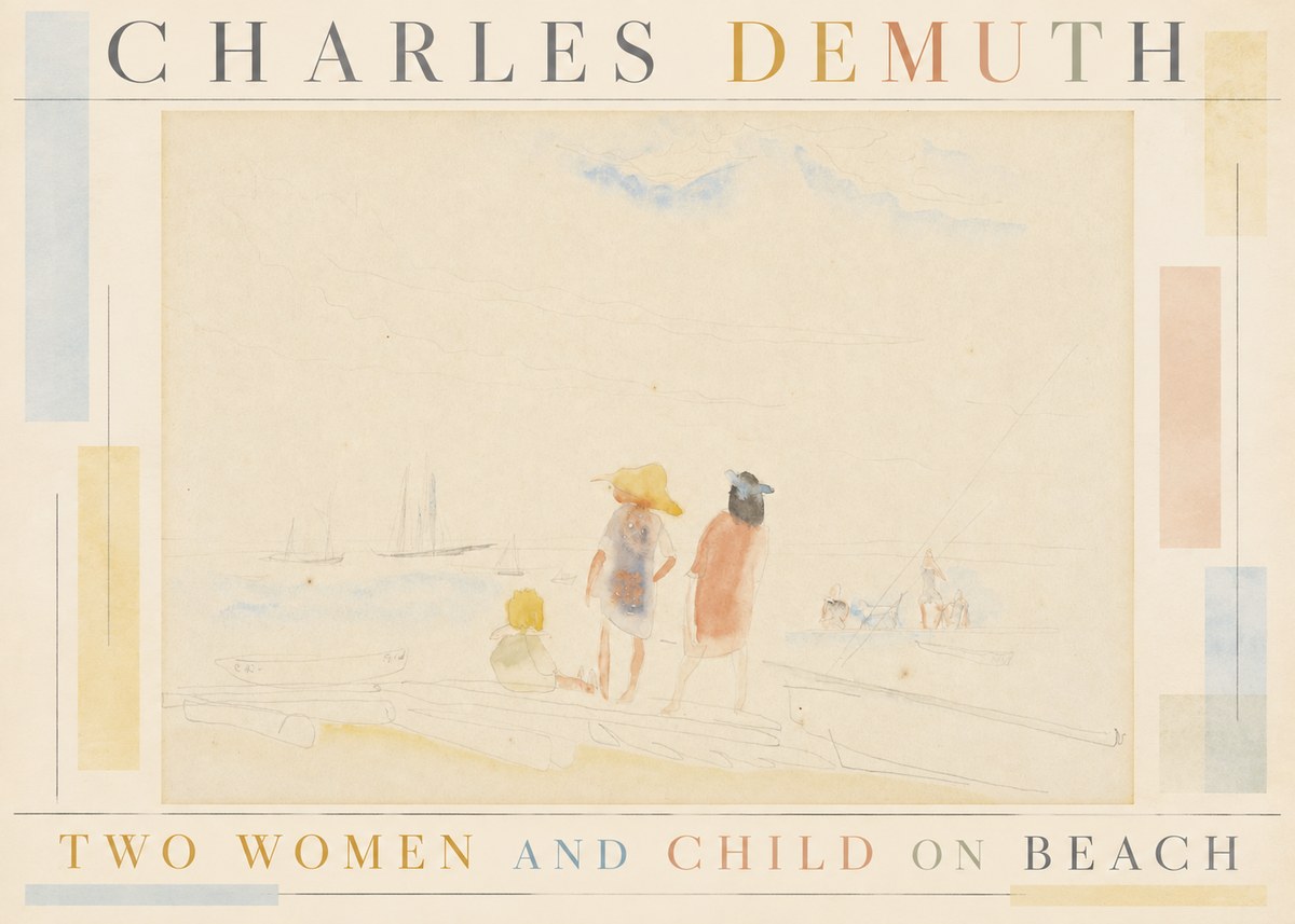Charles Demuth Two Women and Child on Beach No5 - Affiche