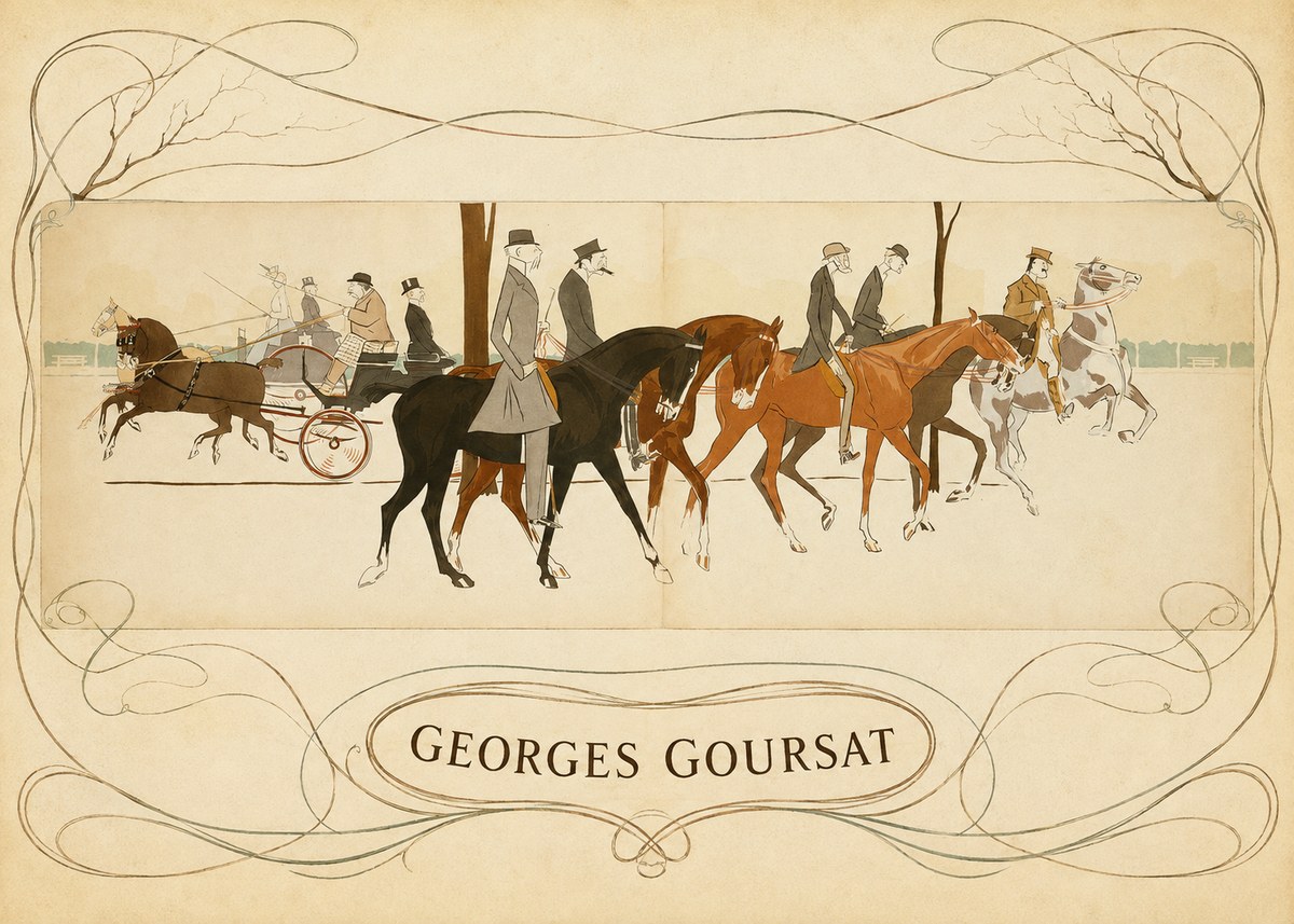 Georges Goursat Equestrian Promenade No5 - Affiche
