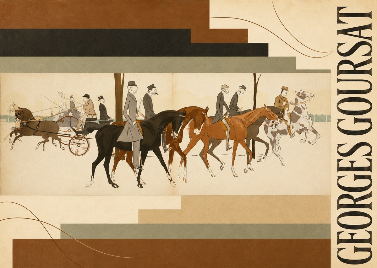 Georges Goursat Equestrian Promenade No6 - Affiche