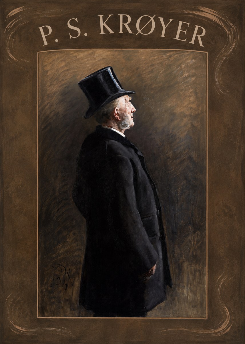 P.S. Krøyer Portrait of a Man in a Top Hat No3 - Affiche