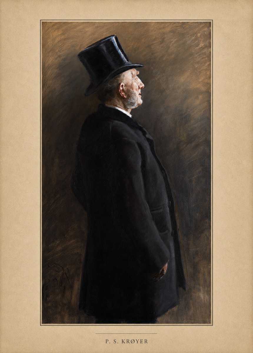 P.S. Krøyer Portrait of a Man in a Top Hat No4 - Affiche