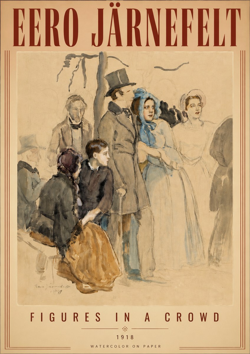 Eero Järnefelt Figures in a Crowd No4 - Affiche