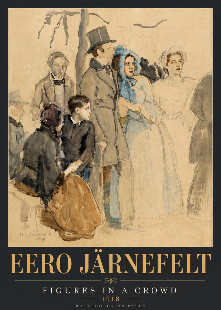Eero Järnefelt Figures in a Crowd No6 - Affiche