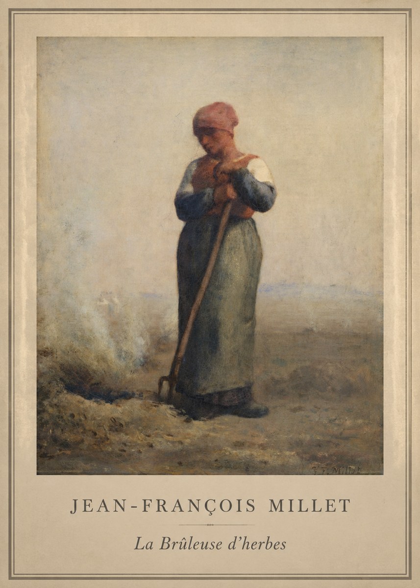 Jean-François Millet La Brûleuse D'herbes No1 - Affiche