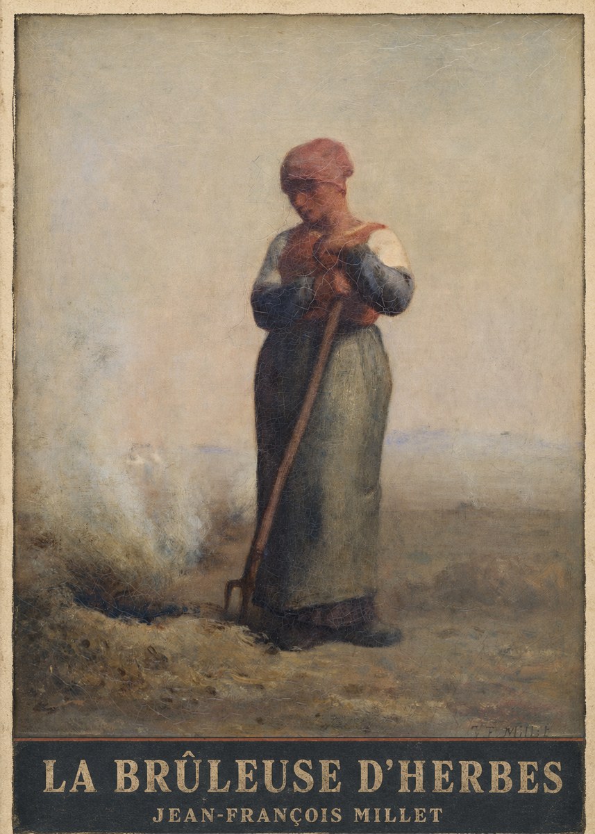Jean-François Millet La Brûleuse D'herbes No3 - Affiche