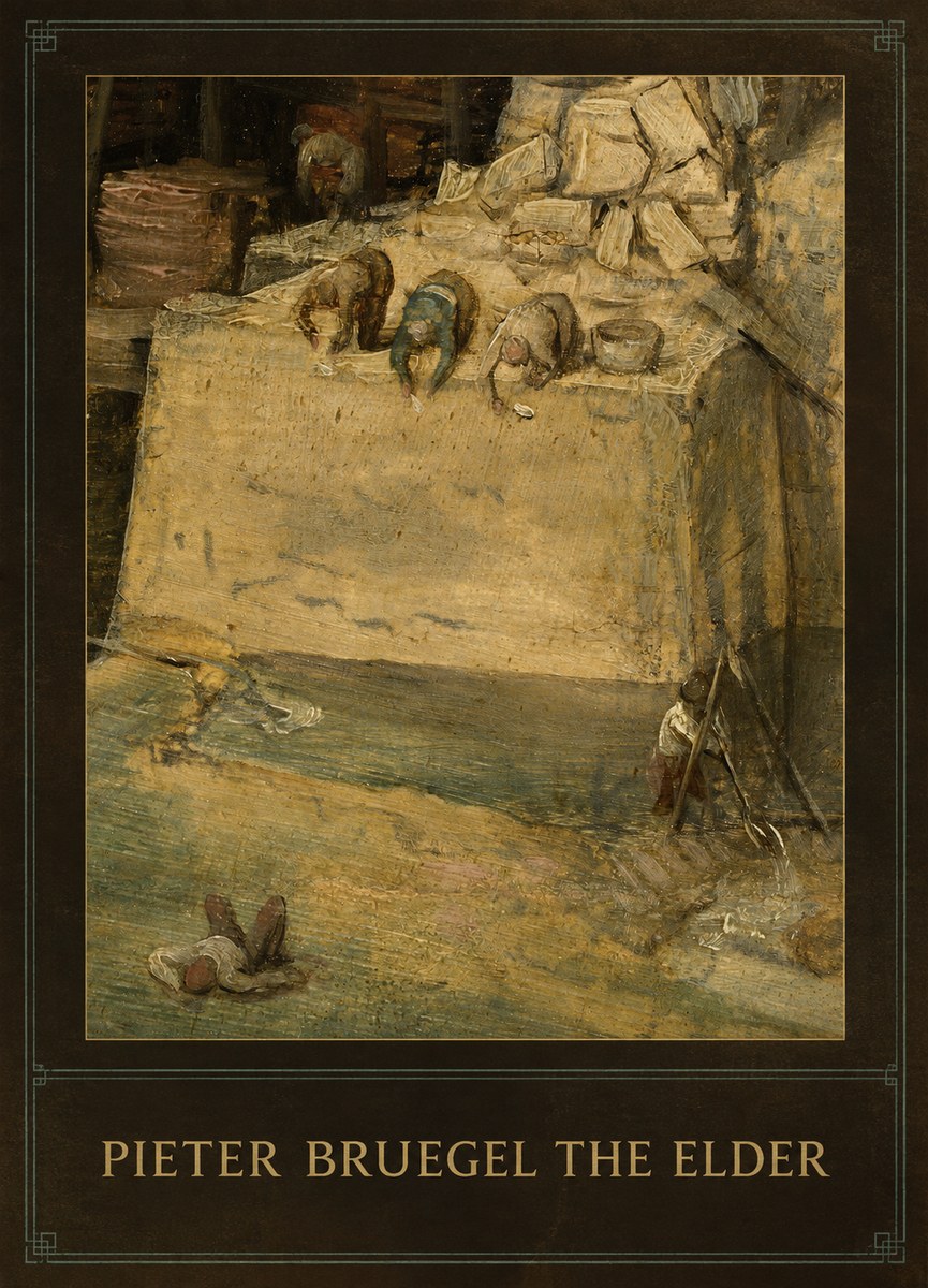 Pieter Bruegel Figures on the Embankment No3 - Affiche