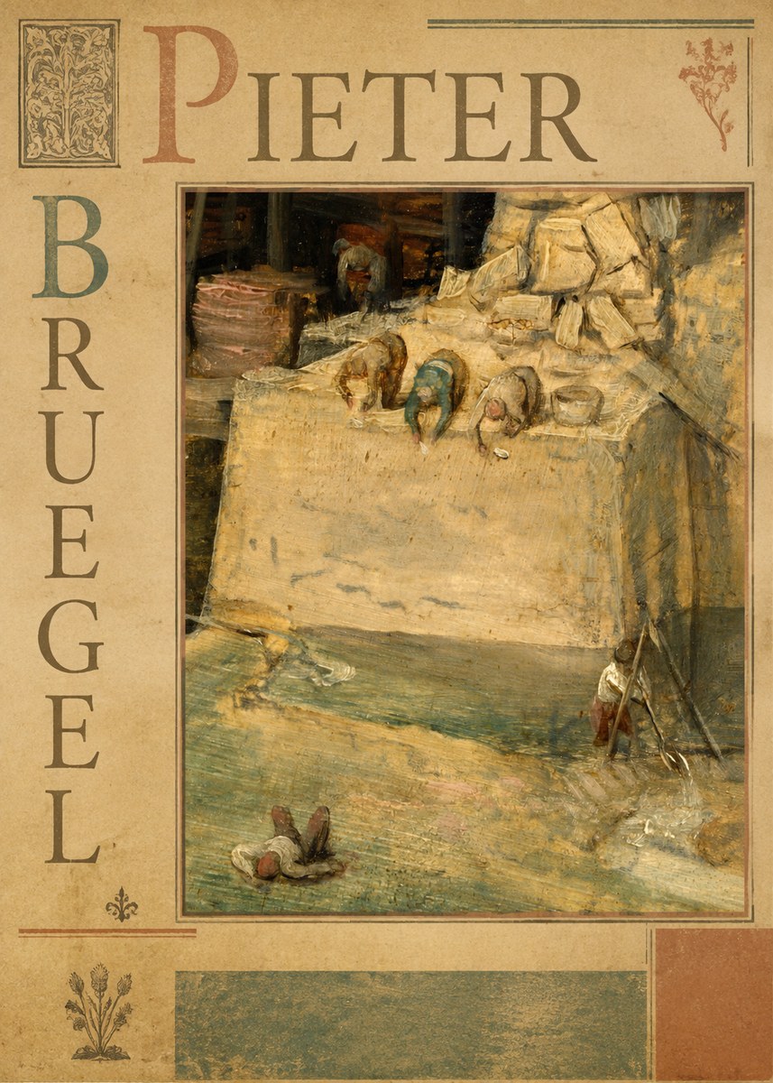 Pieter Bruegel Figures on the Embankment No6 - Affiche