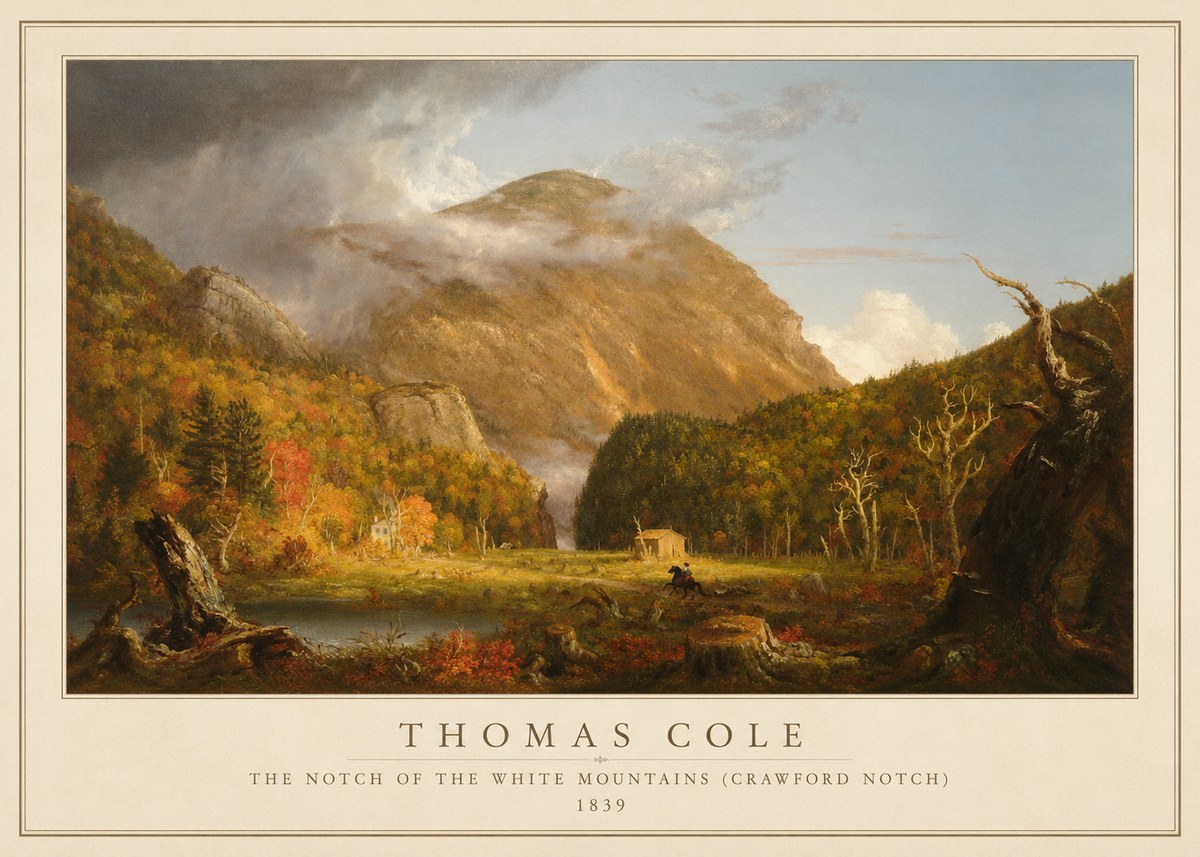 Thomas Cole The Notch of the White Mountains (Crawford Notch) No1 - Affiche