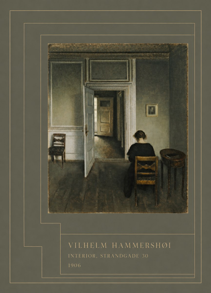 Vilhelm Hammershøi Interior, Strandgade 30 II No4 - Affiche