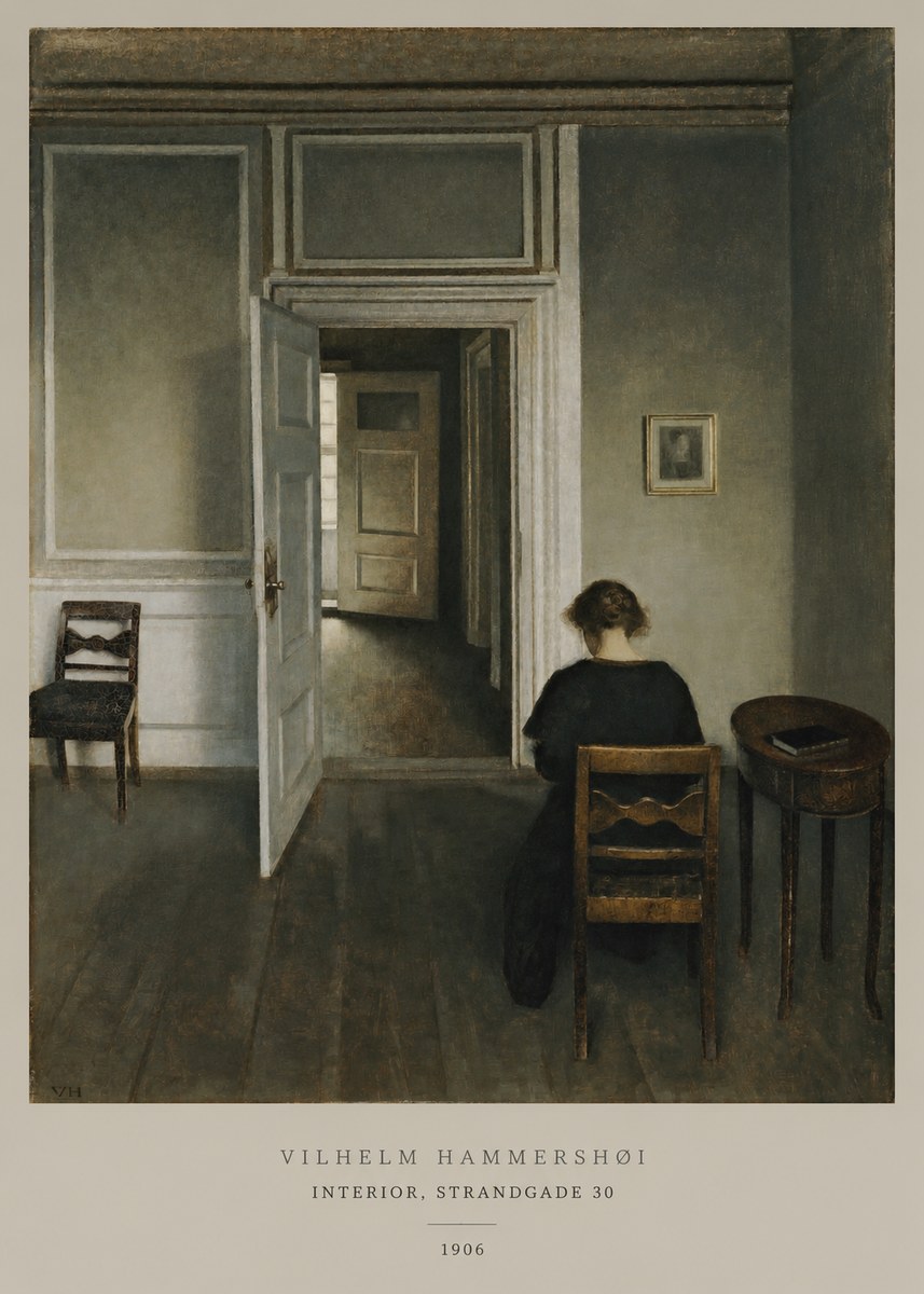 Vilhelm Hammershøi Interior, Strandgade 30 II No5 - Affiche