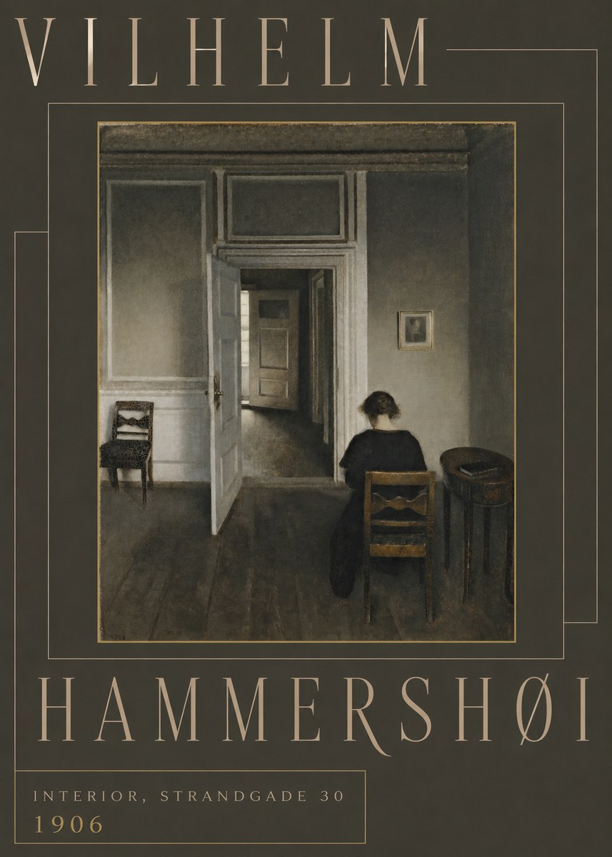 Vilhelm Hammershøi Interior, Strandgade 30 II No6 - Affiche