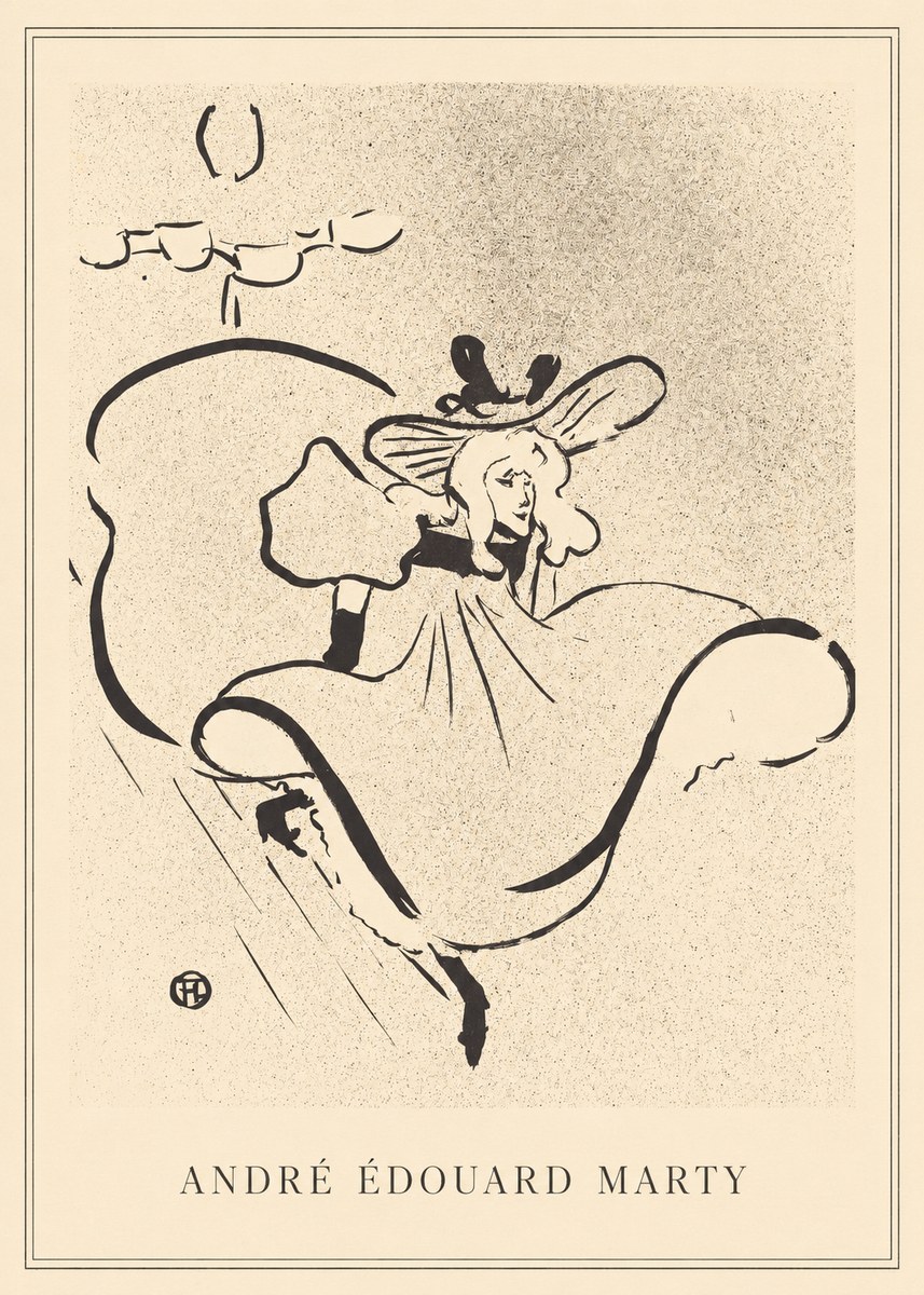 André Édouard Marty Elegant Woman with Hat No2 - Affiche